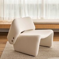 Fauteuil simple au design nordique moderne et minimaliste, en velours bouclé, pour petit appartement, chambre à coucher, salon