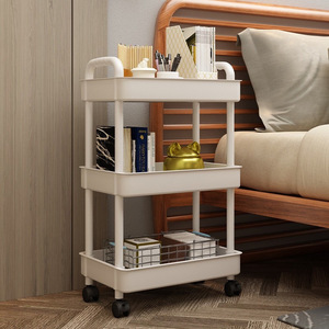 Wheeled Storage <b>Rack</b> 3 Tier Plastic <b>Kitchen</b> Bedroom Bathroom Portable Organizer Cart - Product Image 2
