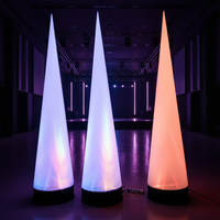 Colonne gonflable décorative en forme personnalisée, à LED changeante de couleur, en forme de cône d'air, suspendue