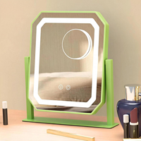For Style Touch Control LED for Design Makeup Mirror 3 Lighting Modes Detachable 5x Magnifier Pocket Mirror Metal Frame