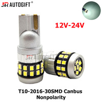 Bombillas LED T10 W5W 12V-24V Super brillante blanco 2016 30SMD lámparas de señal de matrícula para coche camión Interior Canbus sin Error nuevo