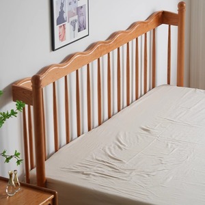 Cama doble de madera maciza Hongyang Xiaoye Windsor, con cabecero suave de madera de cerezo, tipo plataforma, para dormitorio, adultos y personas mayores. - Product Image 2