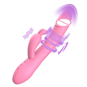 Vibratori Rabbit per Punto G Impermeabili, <span class=keywords><strong>Stimolatore</strong></span> Clitorideo Ricaricabile con 10 Vibrazioni e 10 Movimenti di Pulsazione e Spinta - Product Image 1