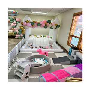 Oferta Especial: Conjunto de Equipos Combinados para Alquiler de Parque Infantil Interior con Castillo, Piscina de Bolas, Túnel y Tobogán - Product Image 1