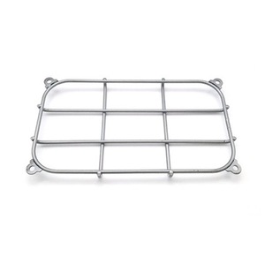 Grille de protection en fil métallique pour lampes, rectangulaire, en acier inoxydable, design industriel, fonction de sécurité, artisanat de soudure - Product Image 1