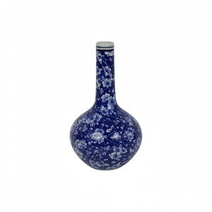 Vase en céramique bleu sous glaçure, pot à fleurs moderne pour rebord de fenêtre, décoration florale pour intérieur, maison, table de mariage - Product Image 4