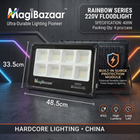 Projecteur de sécurité ultra-mince 400W SMD avec détecteur de mouvement PIR, étanche IP65 pour extérieur, éclairage de jardin LED 400 Watts