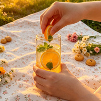 Glazen drinkbeker op maat, koffiemok van borosilicaatglas, sublimatietumbler, glazen beker van 16 oz met deksel en rietje