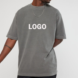 Camiseta de Cuello Alto Personalizada con Logotipo, Lavado Ácido, para Hombre, Estilo Vintage, Hombros Caídos, 260 g/m², Camisetas de Algodón Grueso para Hombre - Product Image 4