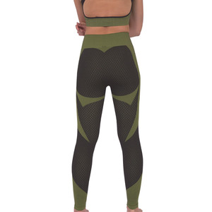 Trois <b>Seamless</b> <b>Legging</b> - Black With Green - Product Image 3