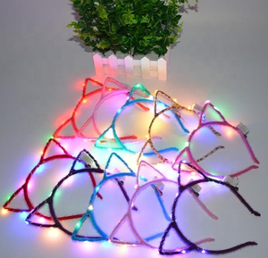 Sprankelende Starlight Kitten Oor Led Hoofdband Festival Feest Kleurrijke Kattenvormige Hoofdband Gemaakt Van Plastic - Product Image 3