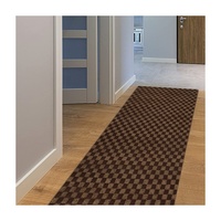 Tapis de couloir côtelés personnalisés, antidérapants avec envers en caoutchouc, rouleau de tapis d'entrée, 3 couleurs, en polyester non tissé, résistant aux taches et aux animaux domestiques