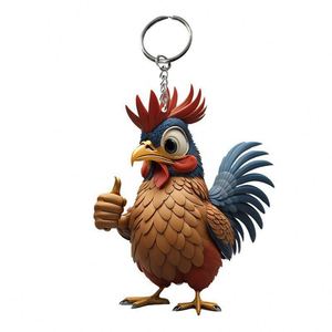 Lindo Llavero de Acrílico con Diseño de Gallo de Dibujos Animados, Estilo Americano, Colgante 3D de Pájaro, Adorno para Cremallera de Mochila, Recuerdo de Fiesta, Regalo - Product Image 2