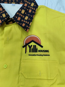 Men <strong>Hi</strong> <strong>Vis</strong> Full Sleeve High Visibility Printing <strong>Button</strong> up Reflective Cotton Work Safety Shirt - Product Image 6
