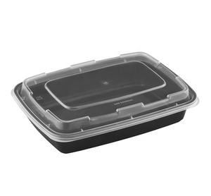 Conteneur alimentaire rectangulaire jetable en plastique PP sans BPA Tiya, 12 oz, compatible micro-ondes, noir, poids 24 g, emballage pour nouilles - Product Image 4