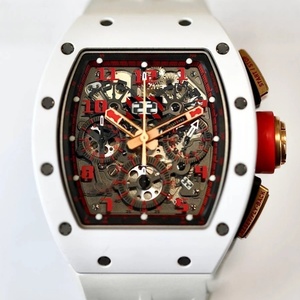 Montre de luxe en fibre de carbone avec tourbillon, design squelette, boîtier en céramique blanche, montre mécanique - Product Image 2