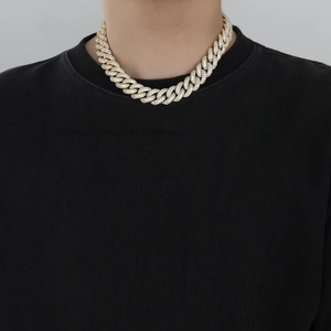18Mm <b>Cuban</b> <b>Chain</b>, Three Rows of Zirconium <b>Chain</b> Thick <b>Cuban</b> Necklace Tanjing Fashion Lijing Necklace - Product Image 3