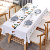 Nappe en plastique imperméable et résistante à l'huile |   Nappe de table lavable style nordique, facile à nettoyer |   Antidérapant, résistant à la chaleur, anti-poussière