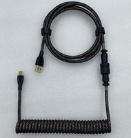 Connecteur aviateur USB Type C personnalisé en alliage de zinc tressé à cordon enroulé pour clavier mécanique Câble USB C