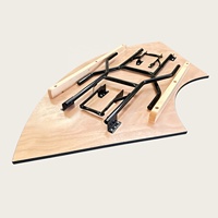 Table pliante modulaire en bois demi-lune, forme vague, serpentine, pour banquets, hôtels, mobilier écologique, durable, pour mariages, fêtes, buffets