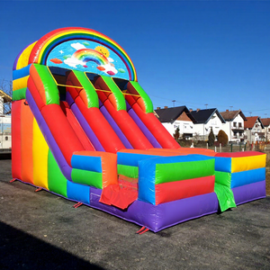 Aufblasbare regenbogen-rutsche double sided commercial <b>inflatable</b> rainbow slide for outdoor party - Product Image 1