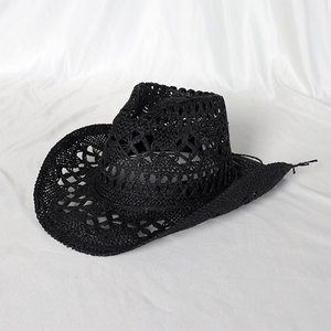 Sombrero de Paja Hecho a Mano con Logotipo Personalizado, Sombreros de Vaquero Occidentales de Papel para Verano, para Hombre y Mujer, Protección Solar para Playa y Viajes - Product Image 2