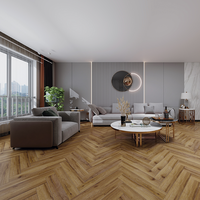 Plancher rigide de luxe de noyau de Chevron SPC de chevrons/tuile de vinyle PVC antidérapage de 3mm pour des hôtels et des hôpitaux