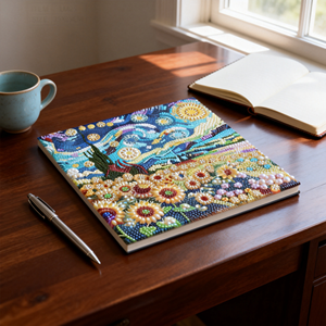 Kit Fai-da-Te per Pittura in Cristallo 5D, Stile Notte Stellata di Van Gogh <span class=keywords><strong>con</strong></span> Grandi <span class=keywords><strong>Girasoli</strong></span> Gialli per Decorazione Murale - Product Image 4