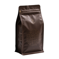 Sacs à café en aluminium argenté avec valve et fenêtre refermables pour grains de café, sucre et collations