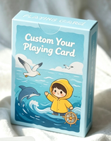 Cartes à jouer personnalisées en papier artistique brillant avec logo personnalisé pour usage familial - Cadeau promotionnel, cartes de poker, cartes de tarot, jeux de cartes (anglais)