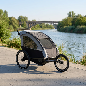 Remolque para Bicicleta de Bebé de Aleación de Aluminio para Aventuras al Aire Libre, con Suspensión Independiente, Carga Máxima de 35 kg, Llantas de Aire de 20 Pulgadas - Product Image 1