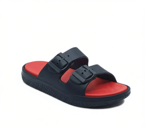 Sandali Unisex in EVA a Doppia Fascia Blu Navy Taglia 26 Comodi Estivi Open Toe Senza Tallone con Chiusura a Fibbia - Product Image 1