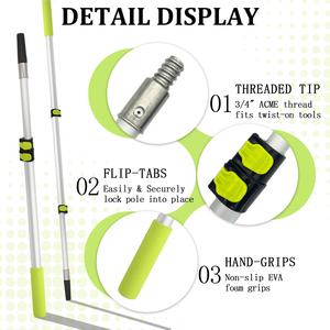 Perche <span class=keywords><strong>télescopique</strong></span> pour peinture de 65 cm à 143 cm, en alliage d'aluminium épaissi, pour rouleau à peinture et bloc de ponçage - Product Image 3