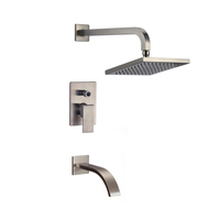 Système de pomme de douche en laiton, ensemble de baignoire-douche à montage mural encastré, colonne de douche de pluie, thermostatique à poignée unique