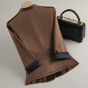 Women's Blazer Solid Color Polyester Fitted Waist Chinese Style Spring 2025 GDX-1680 - Product Image 2