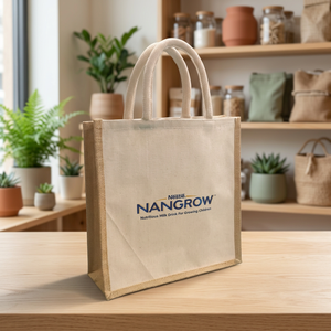 Premium Bohemian Jute Messenger <b>Bag</b> Natural Cotton <b>Canvas</b> Custom Logo Printed Geometric Cartoon Pattern Stylish Eco <b>Drawstring</b> - Product Image 4