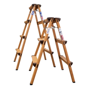 บันไดอะลูมิเนียมแบบพับได้สองด้านผ่านการรับรอง EN131การออกแบบที่ทันสมัยประหยัดพื้นที่สำหรับใช้ในครัวเรือนและที่ทำงาน - Product Image 1