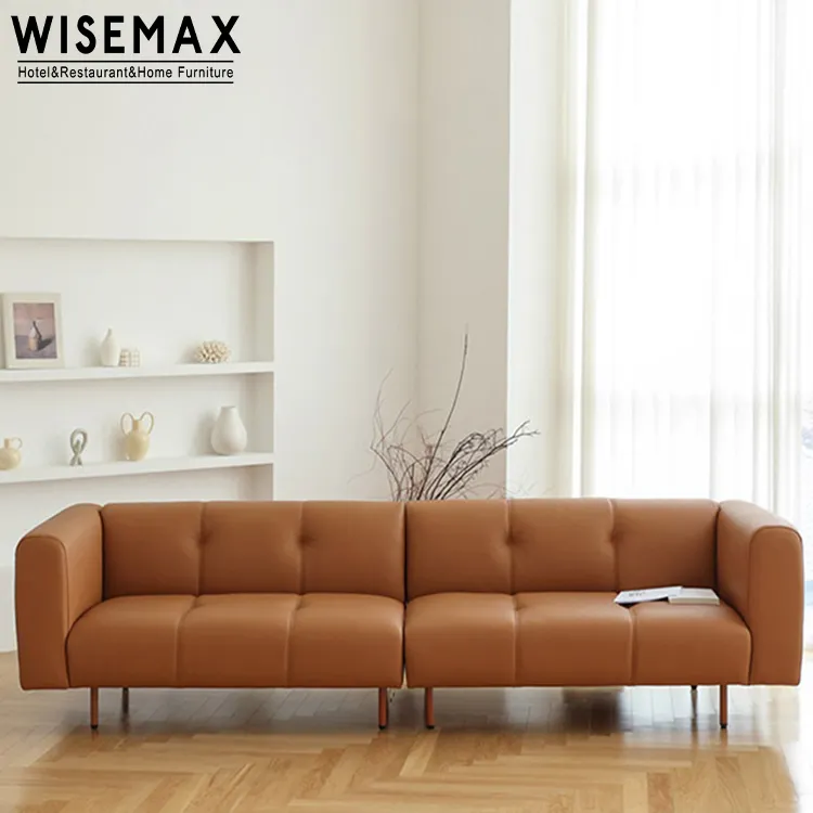 WISEMAX โซฟาหนัง,เบาะรองนั่งกำมะหยี่ยาวสามที่นั่งโซฟาหนังซิลิโคนสำหรับห้องนั่งเล่นอิตาลี
