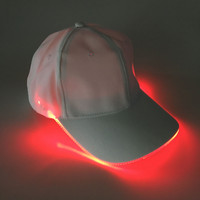 Gorra de Béisbol con Lámpara de Fibra Óptica LED, Luminosa Nocturna, 6 Paneles, Circunferencia de Cabeza Ajustable de 56-58 cm, Multicolor