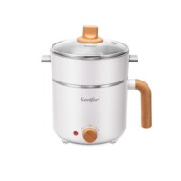 Sonifer SF-1506 Cuisine en acier inoxydable avec contrôle de thermostat Multifonction 1,2l Mini marmite électrique à vapeur pour soupe et ragoût