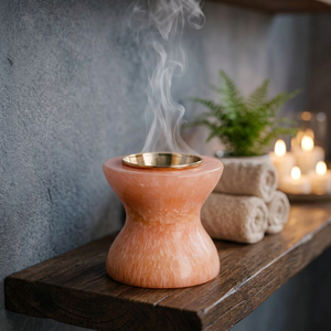 <b>Pink</b> Resin Incense Burner with Metal Rim Aromatherapy Diffuser for <b>Home</b> <b>Decor</b> All-Season Use Ramadan Eid <b>Home</b> Fragrance Gift - Product Image 1