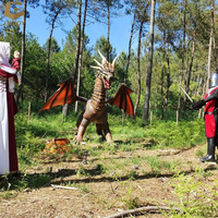 CCAD11 thème parc réel dragon modèle animatronic rouge volant simulation dragon occidental
