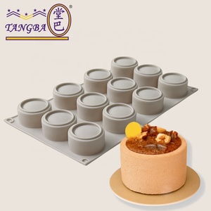 Tangba 12 pièces Art <span class=keywords><strong>déco</strong></span> cylindrique Silicone Mousse moule résistant chauffé outil de cuisson pour Cupcakes bricolage maître - Product Image 3