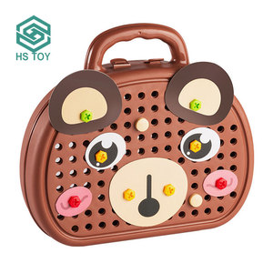 HS sáng tạo Kid kích hoạt xây dựng Kit hai mặt khảm đồ chơi câu đố với khoan vít Khoa Học & Công cụ kỹ thuật - Product Image 2