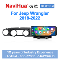 Autoradio Android multimédia NaviHua 15 pouces pour Jeep Wrangler JL Rubicon Gladiator 2018-2022, écran de voiture avec mise à niveau CarPlay