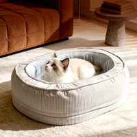 ULTRUST Nid rond pour chat amovible et lavable, chaleur hivernale, pour chiens et chats, lit pour animaux de compagnie toutes saisons
