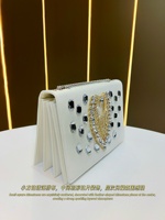 Pochette de soirée pour femme, sac à bandoulière doré métallisé avec chaîne, sac carré à rabat, petit sac à main orné de strass