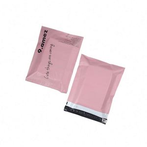 Express <b>Compostable</b> Waterproof Pink Shipping Ldpe for Custom Logo Adhesive Self Seal Plastic Courier <b>Bag</b> - Product Image 3