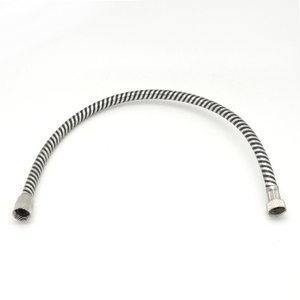 Tuyau de douche chromé moderne de 60 cm F 1/2 X FC 1/2 avec matériaux en laiton, plastique et nylon pour lavabo et toilettes, offrant une grande flexibilité - Product Image 1