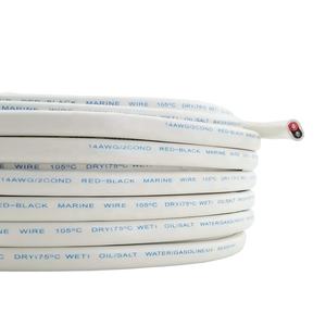 2芯 2x14AWG 2x10AWG 2x12AWG 10ゲージ 14ゲージ 錫メッキ純銅 赤黒 デュプレックスシース マリンボート用フラットケーブルワイヤー - Product Image 1